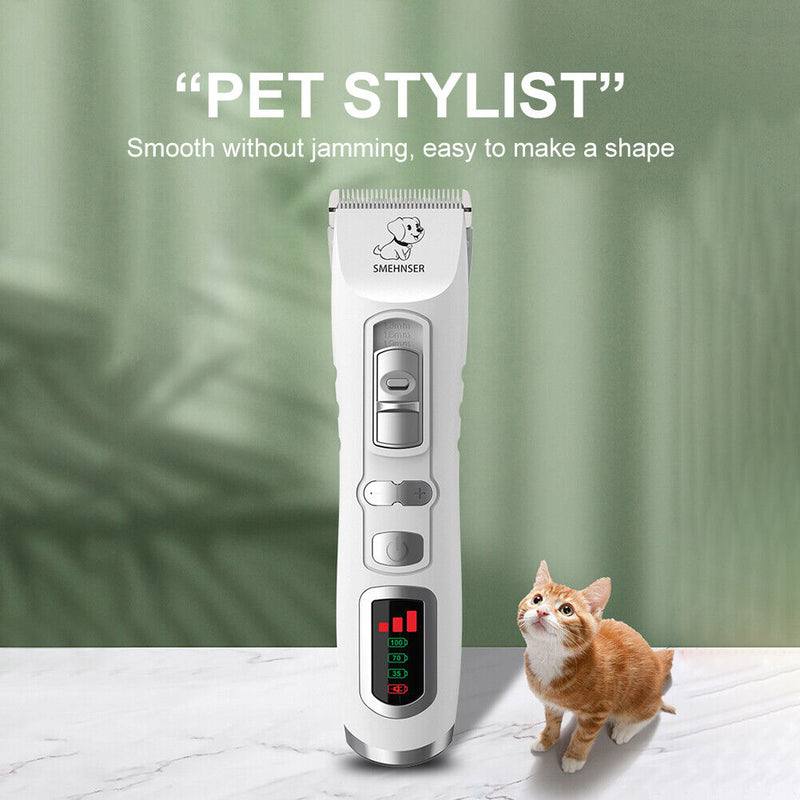 Rechargeable Dog Hair Clippers Electric Shaver Haircut Set Pet Cat Hair Tri