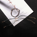 Chain Hollow Star Moon Bracelet Set Crystal Beads Stones Adjustable Bangle