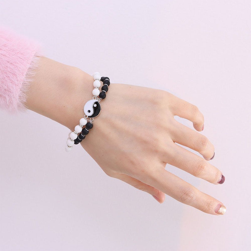 Yin Yang Paired Jewelry Fashion Couple Bracelets Best Friends Tai Chi Beaded