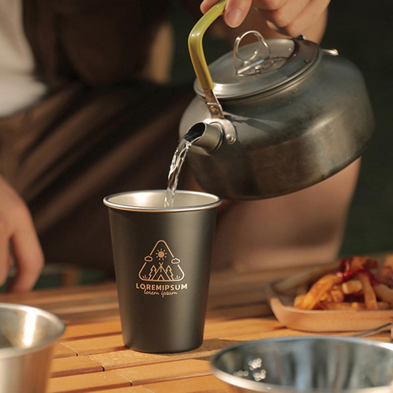 Stainless Steel Camping Cup Outdoor Travel Coffee Beer Drinks Mugs (Mud)