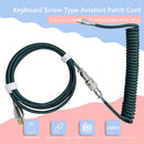 2"" 1 Coiled Aviator Wire Type-C Cable Mechanical Keyboard Aviation Connector