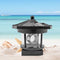 Lighthouse Solar LED Light Garden Outdoor Beacon Rotating Beam Lamp (Black)