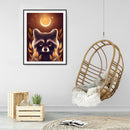 #A 5D DIY Diamond Painting Kits Moon Animal Full Round Drill Mosaic Rhinestone A