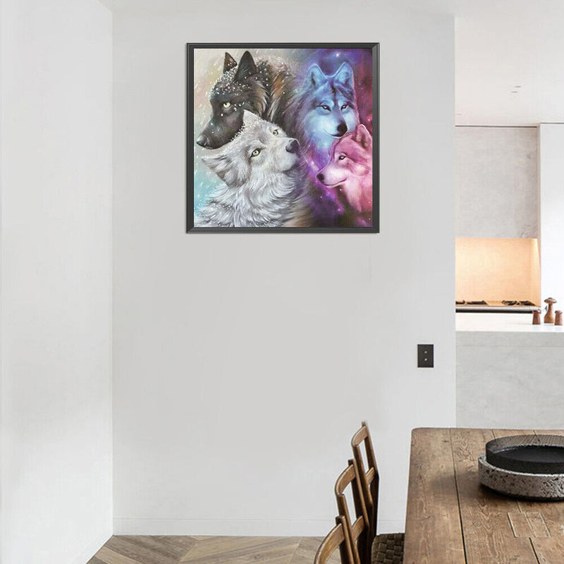 5D DIY Diamond Painting Kits Full Round Drill Wolves Rhinestone Art Crafts Home