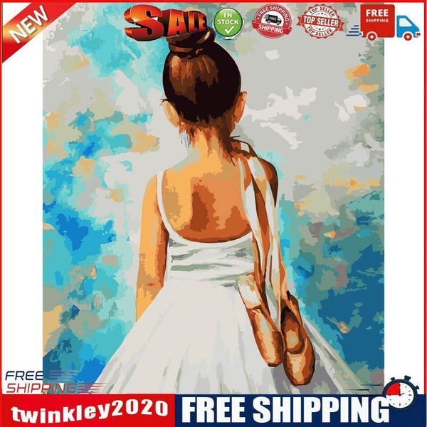 Ballet Girl Partial Oil Paint By Numbers DIY Handpainted on Canvas Wall Art