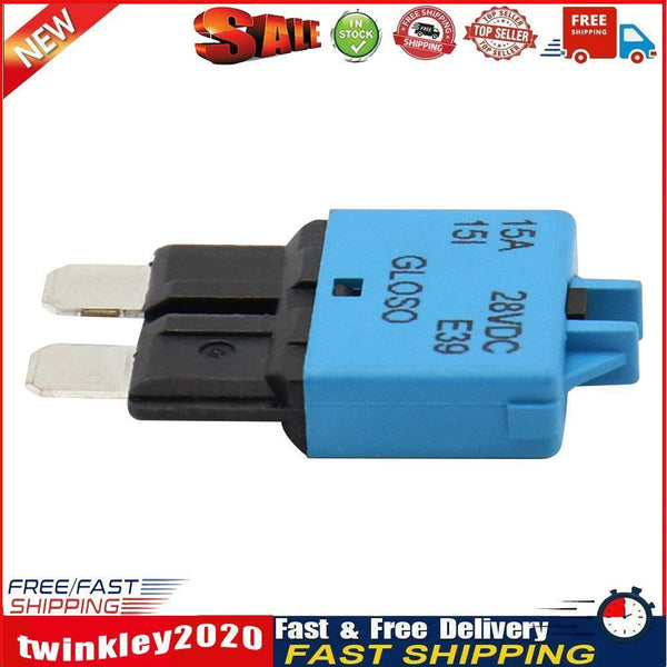 15A Circuit Breaker ATC Blade Fuse Manual Reset Resettable 15 Amp 28V DC Newly
