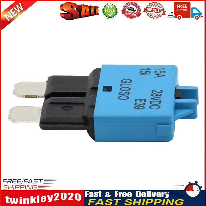 15A Circuit Breaker ATC Blade Fuse Manual Reset Resettable 15 Amp 28V DC Newly