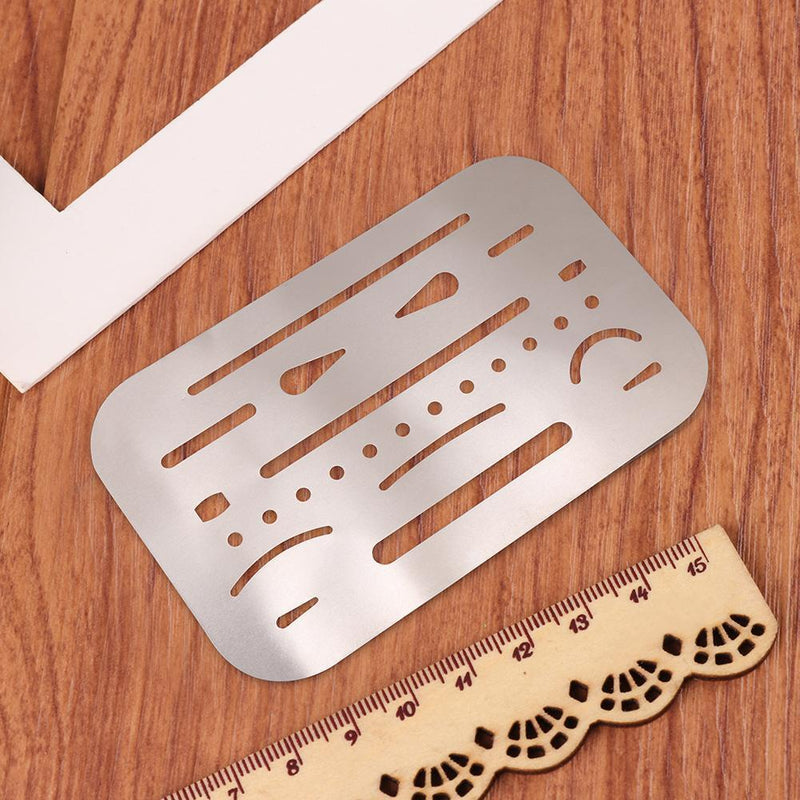 Stainless Steel Erasing Shield Hollow Out Drawing Drafting Rulers Tool