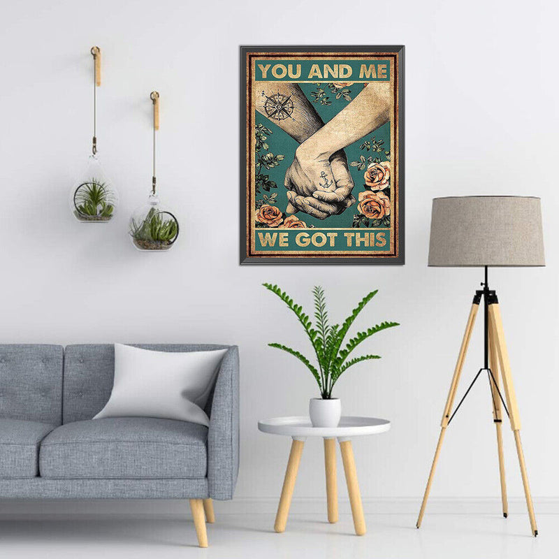 Full Embroidery Hand in Hand Printed Cross Stitch 11CT 3 Strand Cotton Kit