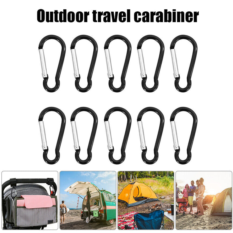 10pcs Durable Spring Hang Backpack Carabiner Aluminum Clip Hook Buckle Access