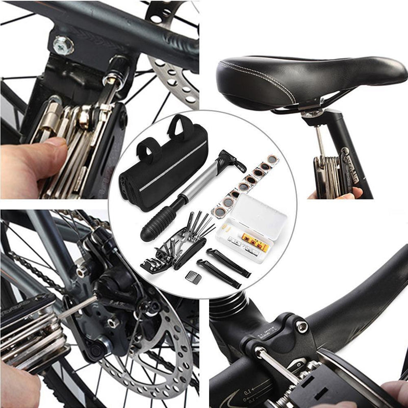 Bicycle Repair Tools Bike Tire Kit Bicycle Pump Puncture Repair Tool Bag