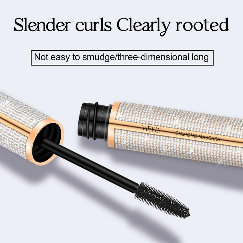 4D Flash Diamond Mascara Waterproof Silk Fiber Thick Lasting Lengthening P0P7