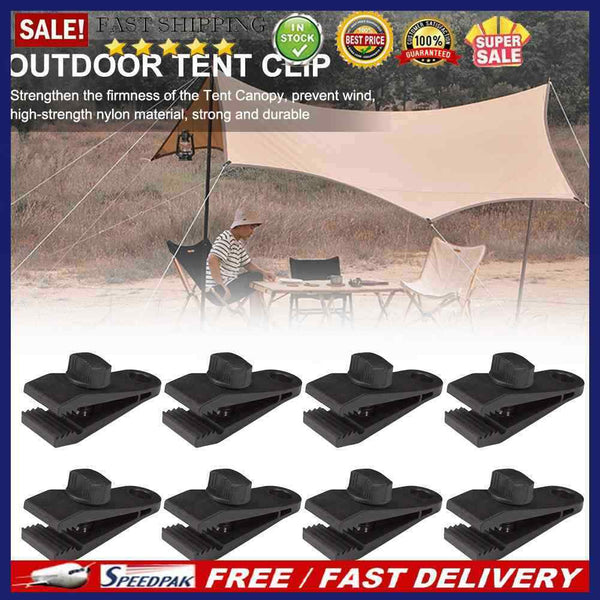 8pcs Tarpaulin Tent Canopy Clip Outdoor Wind Rope Clamps Awning Tighten Tools