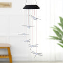 Waterproof Wind Chime Solar Power Lamp Color Changing Dragonfly Pendant Lig