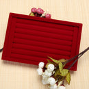 Velvet Earrings Ear Studs Display Stand Holder Organizer Rack (Red)