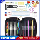 DIY Aluminum Crochet Hooks Sweater Knit Weave Sewing Needle Set Kit (Black)