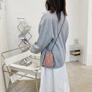 Casual Solid Messenger Bag Women Plush Drawstring Fashion Clutch Shoulder Totes