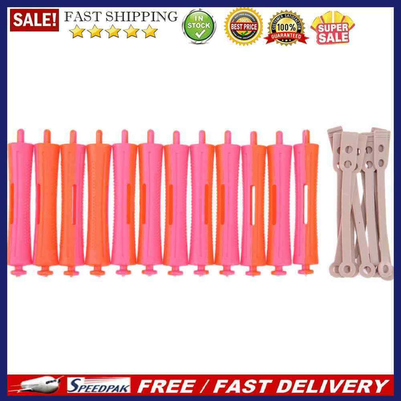 12pcs Perm Bar Rubber Band Hair Curler Hairdressing Tool(Random Color/6