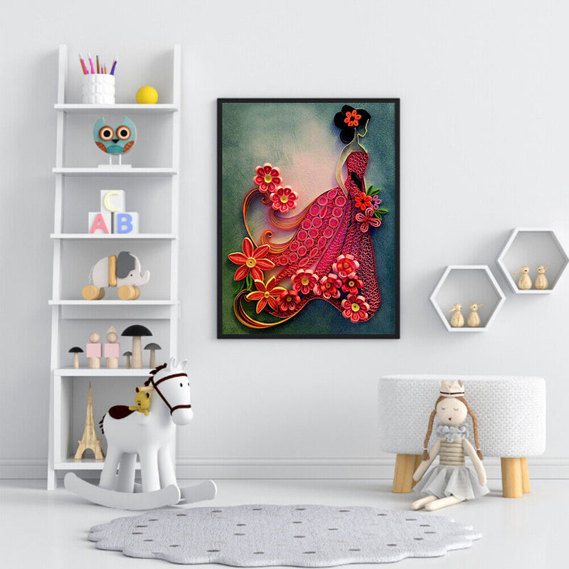 Diamond Painting Dress Women Full Round Drill Picture of Rhinestone DIY Drawing