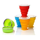 5pcs/set Silicone Outdoor Travel Cycling Foldable Water Bottle Portable Tea Cups