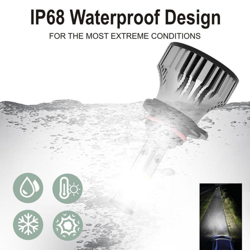 2pcs LED Car Headlamp Fog Lamp Bulbs 8000LM 6500K COB Bulbs for Auto Headlight