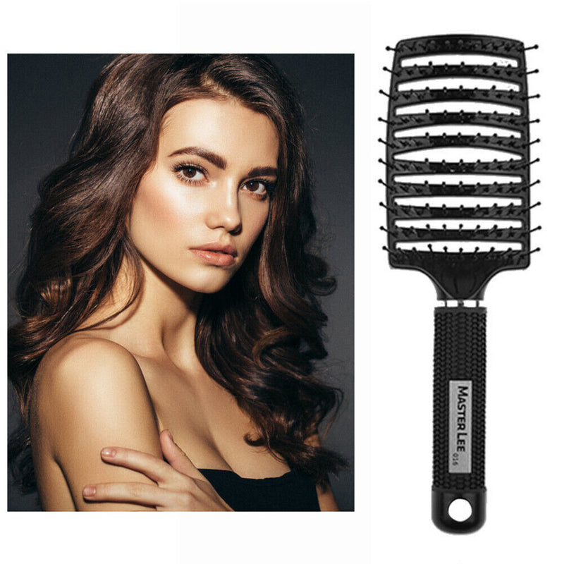 Hairdressing Hairbrush Pro Scalp Massage Comb Salon Hair Care (Black) Newly
