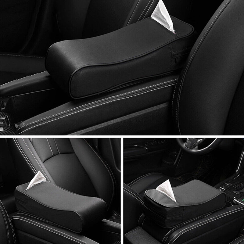 2 in 1 Car Central Armrest Pad w/ Tissue Holder Auto Center Arm Rest Box Console