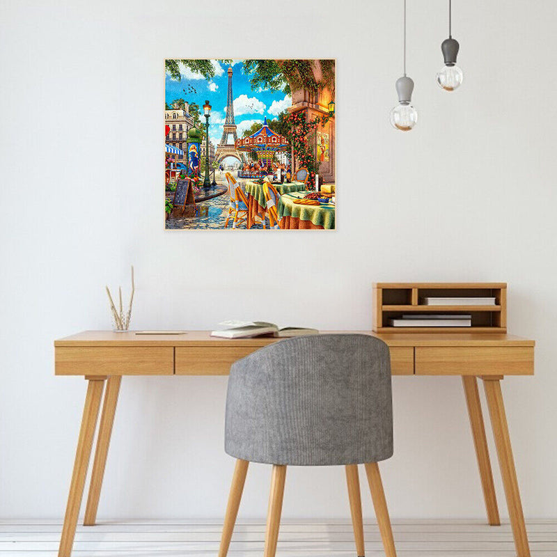 Paris Street Oil Paint By Numbers Kits Canvas DIY Picture Hand Painted Wall Art