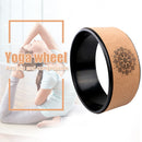 TPE Wood Yoga Spine Roller Wheel Backbend Training Pilates Aid Circle Cork