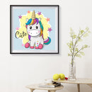Full Drill DIY Round Diamond Painting Cartoon Color Horse Cross Stitch Kit Newly