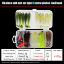 40pcs Soft Fishing Lure Kit Jig Head Hook Bait with Tackle Box (Style C)