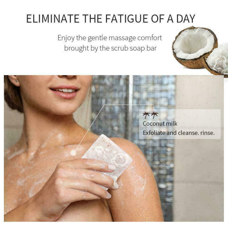 Coconut Scrub Soap Gently Softens Cuticles And Rejuvenates Cleansing Body A9M2