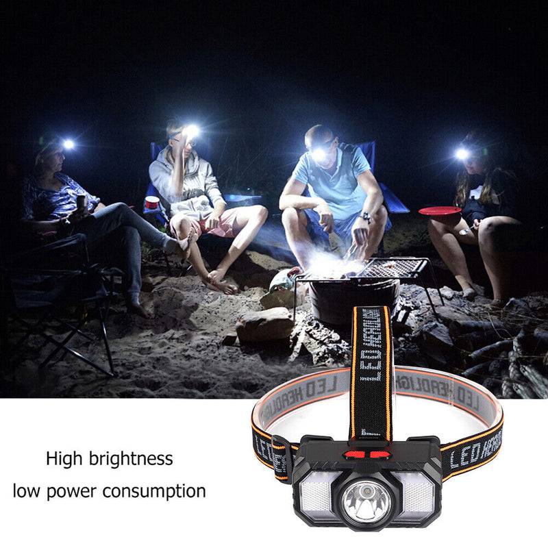 XPE+SMD USB Headlight Rechargeable Head Torch LED Night Fishing Lamp Flashlight