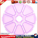8 Compartment  Round Clear Plastic Storage Box Jewelry Organizer(Purple) Newly