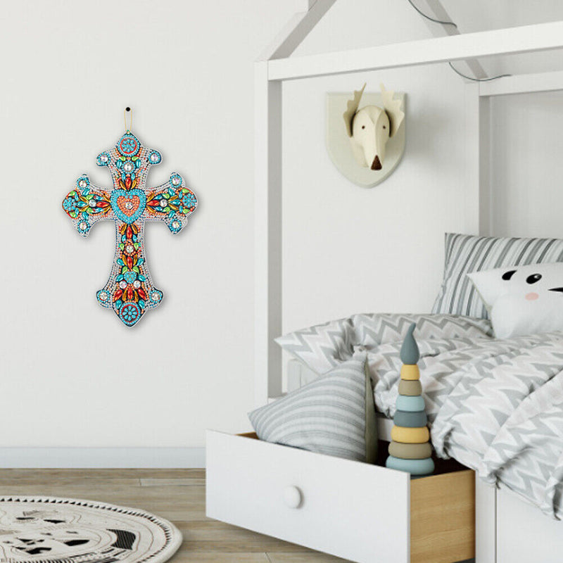 DIY Diamond Painting Cross Pendant Mosaic Hanging Wall Home Decorations Gifts