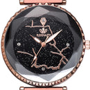 Fashion Women Quartz Watches Starry Sky Round Dial PU Leather Band Ladies Retro
