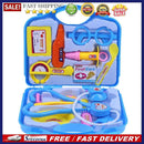 15pcs Children Doctor Pretend Play Set Portable Suitcase Medical Tool(Blue)