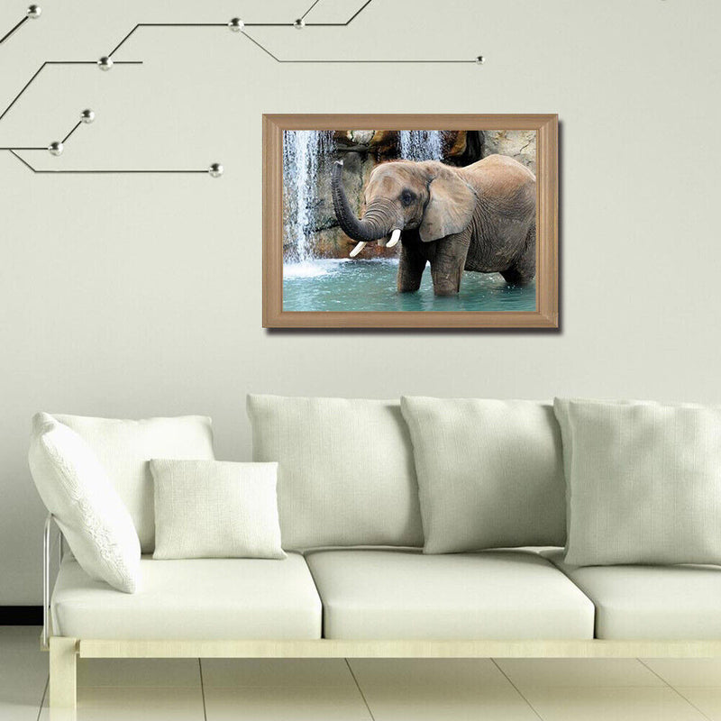 Wading Elephant Oil Paint By Numbers DIY Handpainted on Canvas Home Decorations