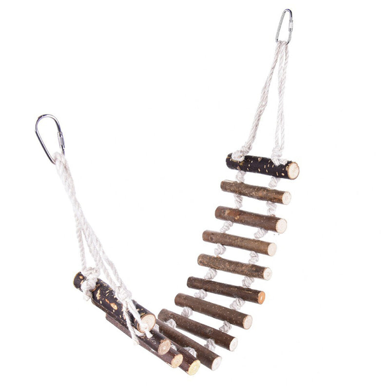 Wood Parrot Bridge, Cage Hammock Swing Toys for Birds Parakeet Budgie Cockatiel
