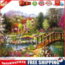 Painting By Numbers Kit DIY Bridge Cottage Canvas Oil Art Picture Craft