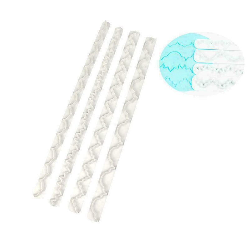 4x Straight Frill Cutter Set Fondant Icing Sugarcraft Decor News Mould R6I3 D8J1