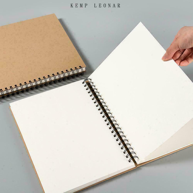 100 Pages Dot Grid Kraft Cover Coil Journal Notebook Favor School A5 S1H4 R2T2