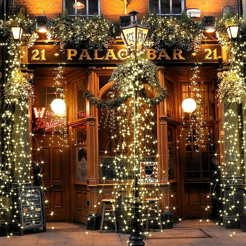 Solar Lamp Copper Wire Waterfall Fairy String Light Festival Decor (200LED)