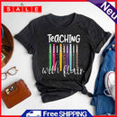 Fashion Teacher With Flair Short Sleeve T-Shirt (Black XL) -06695