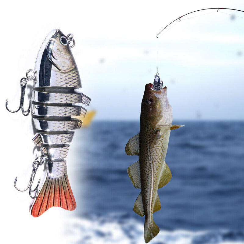 10cm Luminous Fishing Lures Multi Jointed 7 Segment Hard Bait Wobbler Swimbai