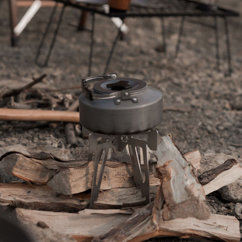 Qvien Camping Stove Stainless Steel Furnace Stove Multifunctional for Picnic BBQ