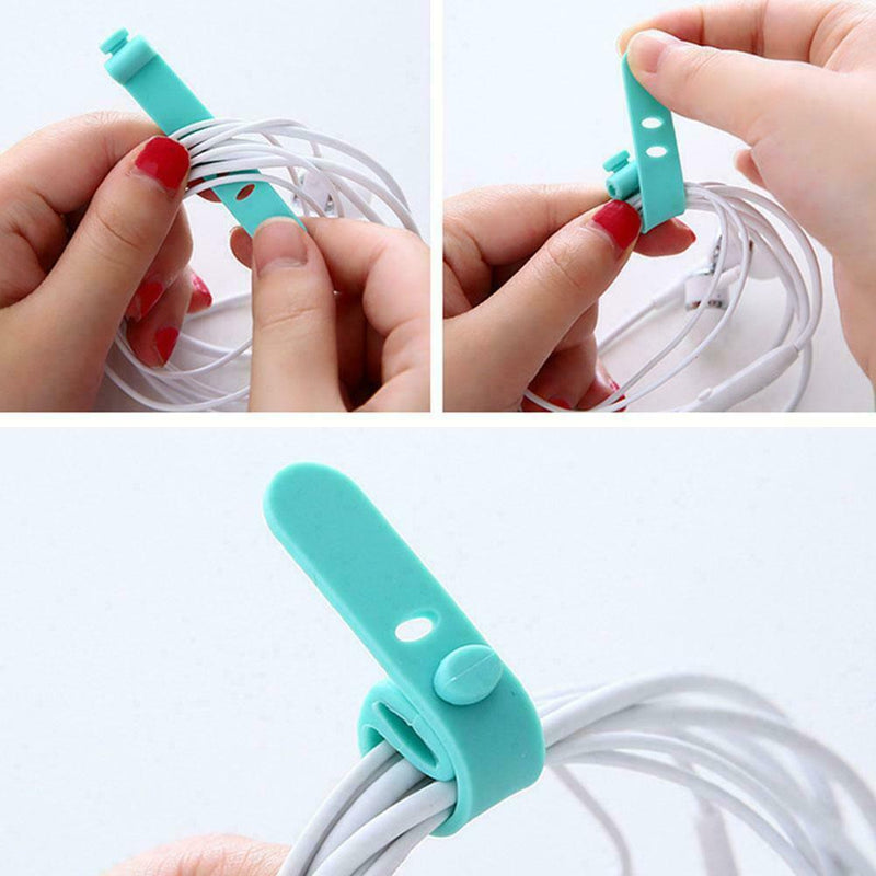 4x Soft Silicone Straps Anti Lost Earphone USB Storage Organizer Data Acc H0W9