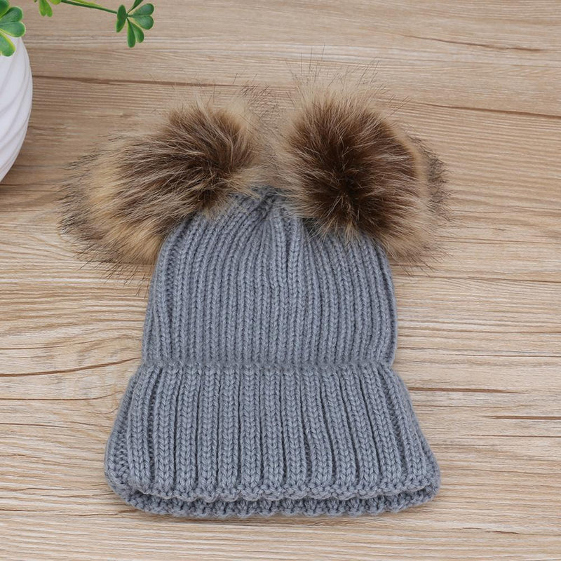 Domybest Parents Offspring Cap Cute Toddler Baby Winter Warm Crochet Stri