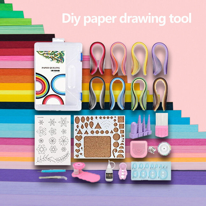 21pcs Handmade DIY Quilled Paper Beginner Set Craft Quilling Tool Paper Decor