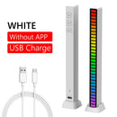 USB 5V Sound Control Colorful Light RGB 32 LED Pickup Lamp Bar (White) Newly